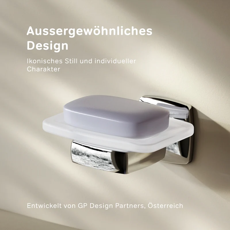 Seifenschale Gem aus Glas mit Wandhalterung – AGA34200