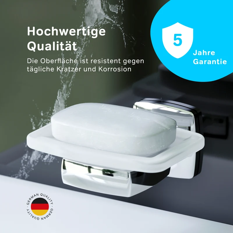 Seifenschale Gem aus Glas mit Wandhalterung – AGA34200
