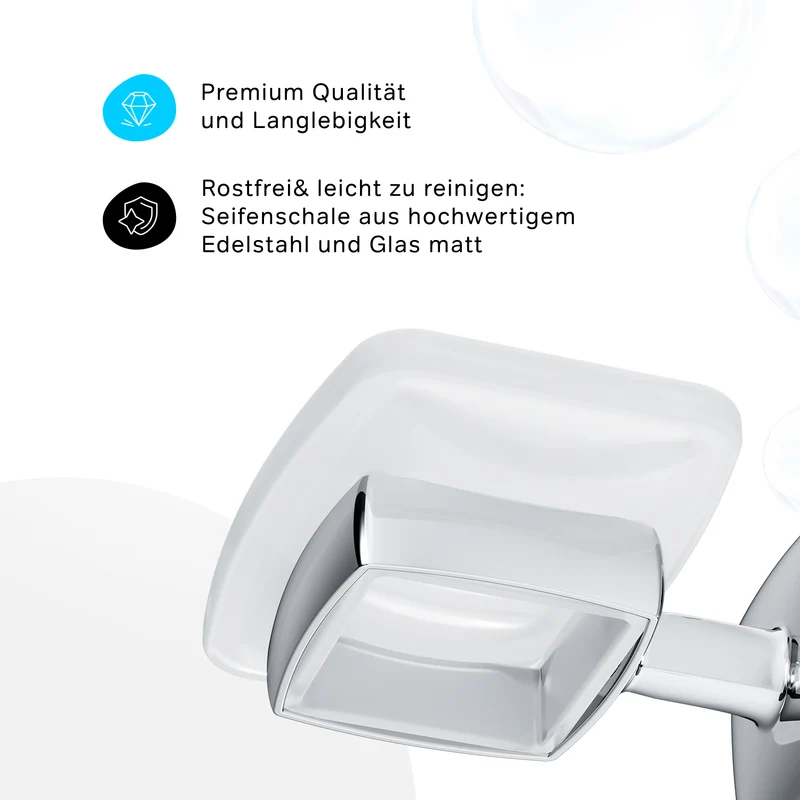 Seifenschale Gem aus Glas mit Wandhalterung – AGA34200