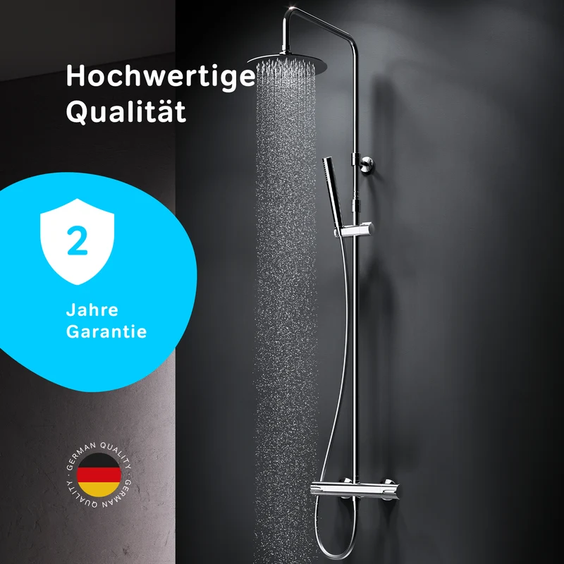 Duschsystem Spike mit Thermostat und Regendusche – F07PA400