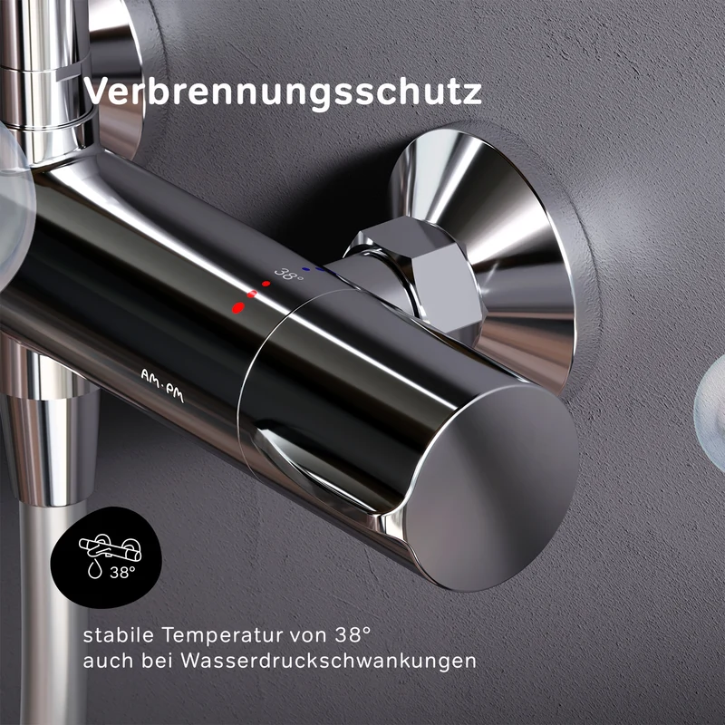 Duschsystem Spike mit Thermostat und Regendusche – F07PA400