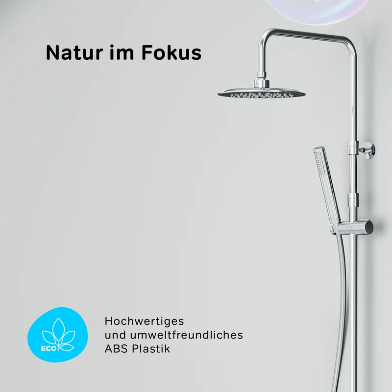 Duschsystem Spike mit Thermostat und Regendusche – F07PA400