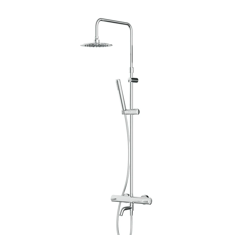 Duschsystem Spike mit Thermostat, Regendusche und Wanneneinlauf – F07PA500