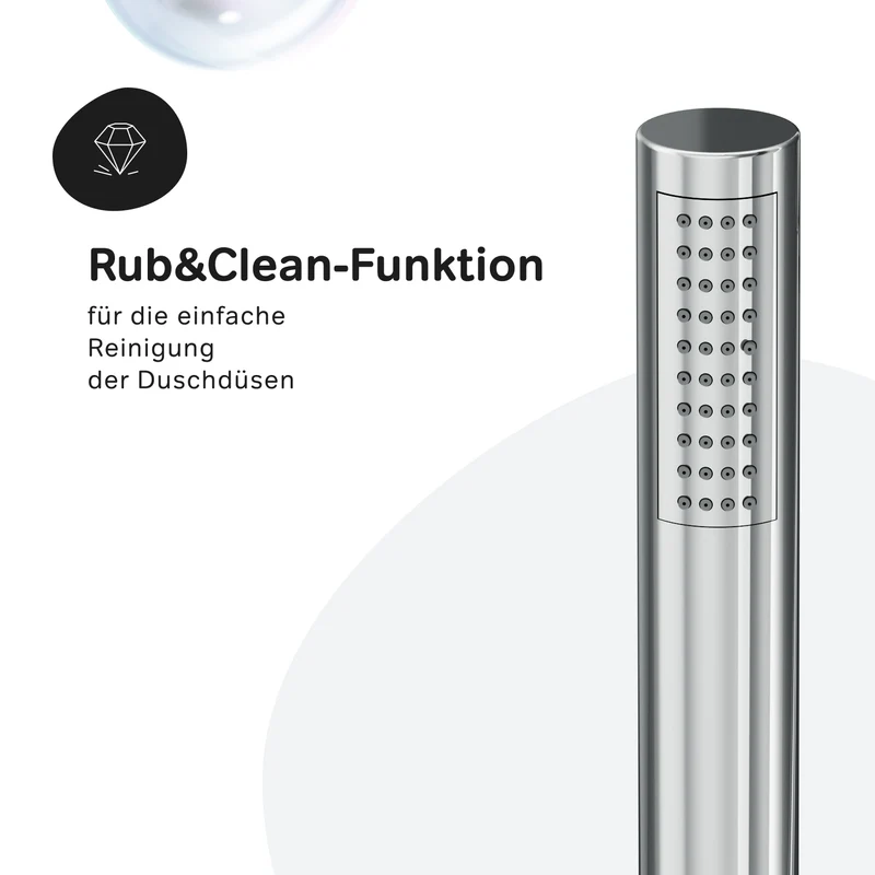 Duschsystem Spike mit Thermostat, Regendusche und Wanneneinlauf – F07PA500