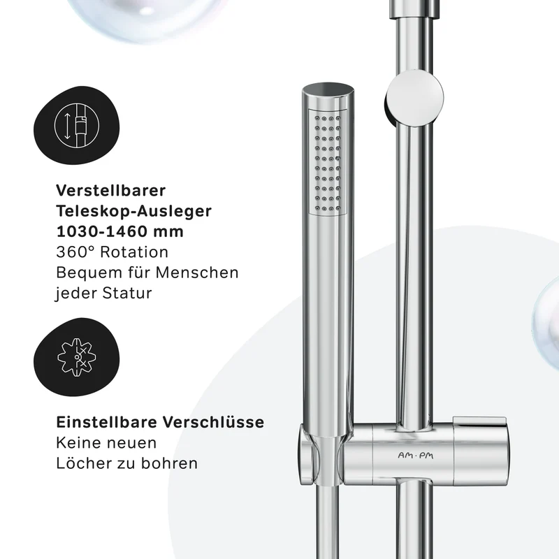 Duschsystem Spike mit Regendusche – F07PA000