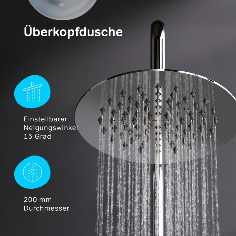 Duschsystem Spike mit Regendusche – F07PA000
