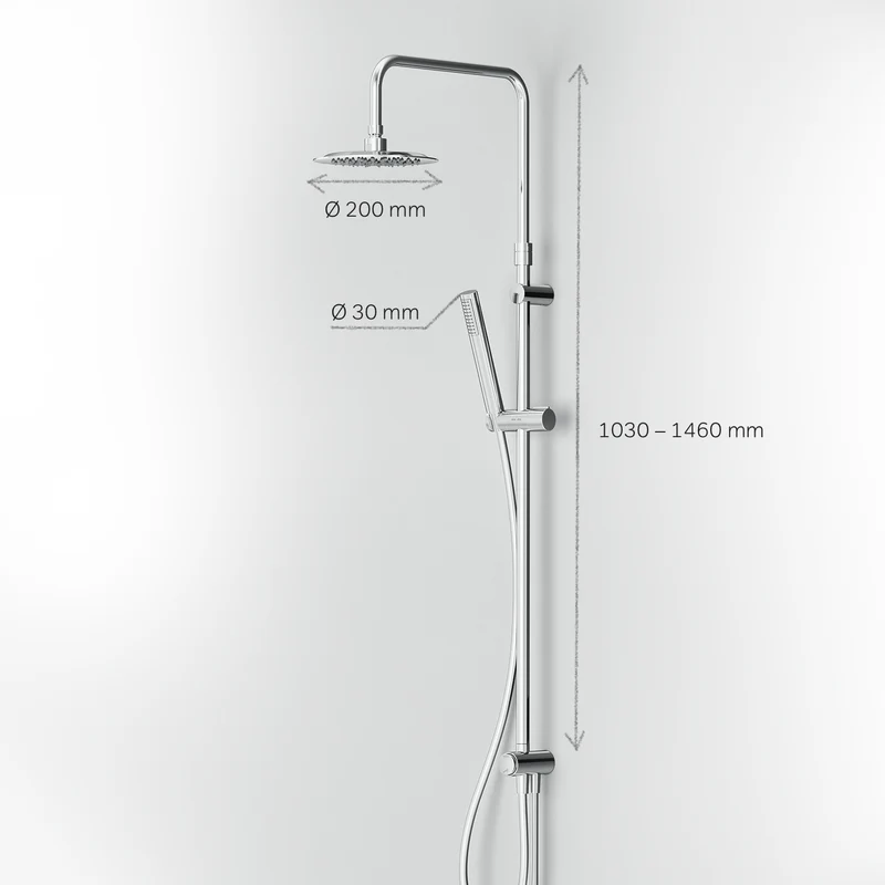 Duschsystem Spike mit Regendusche – F07PA000