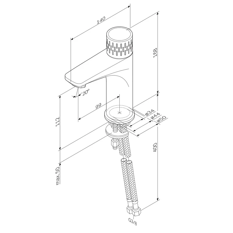 Waschtischarmatur Gem mit Temperaturanzeige – FGA02400