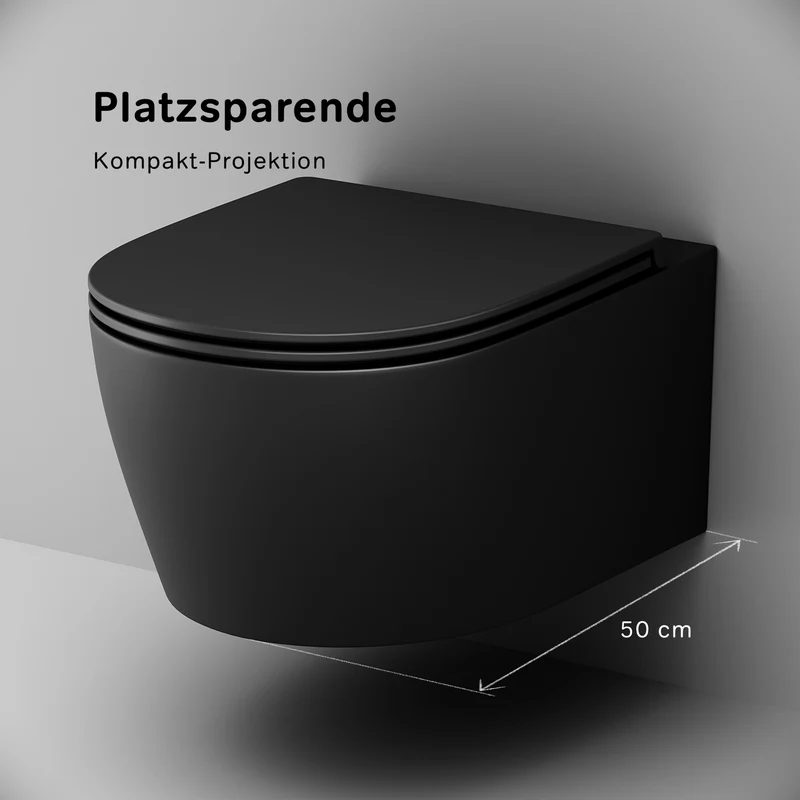 WC-Komplettset X-Joy S mit Vorwandelement und schwarzer Betätigungsplatte, Schwarz – IIS90138.XB1700MB