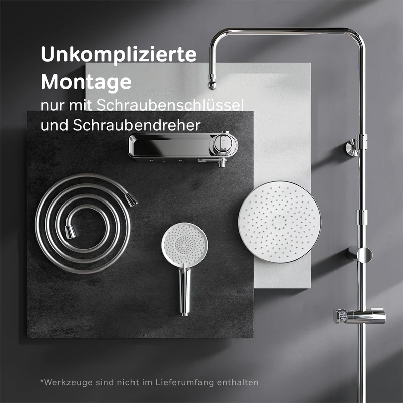 Duschsystem X-Joy mit Regendusche und Regalmischer – F0785A600