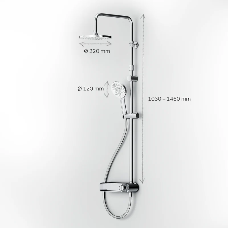 Duschsystem X-Joy mit Regendusche und Regalmischer – F0785A600