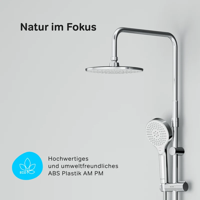 Duschsystem Flash mit Regendusche und Regalmischer – F079H700