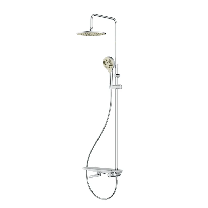 Duschsystem Flash mit Regendusche und Regalmischer – F079H700