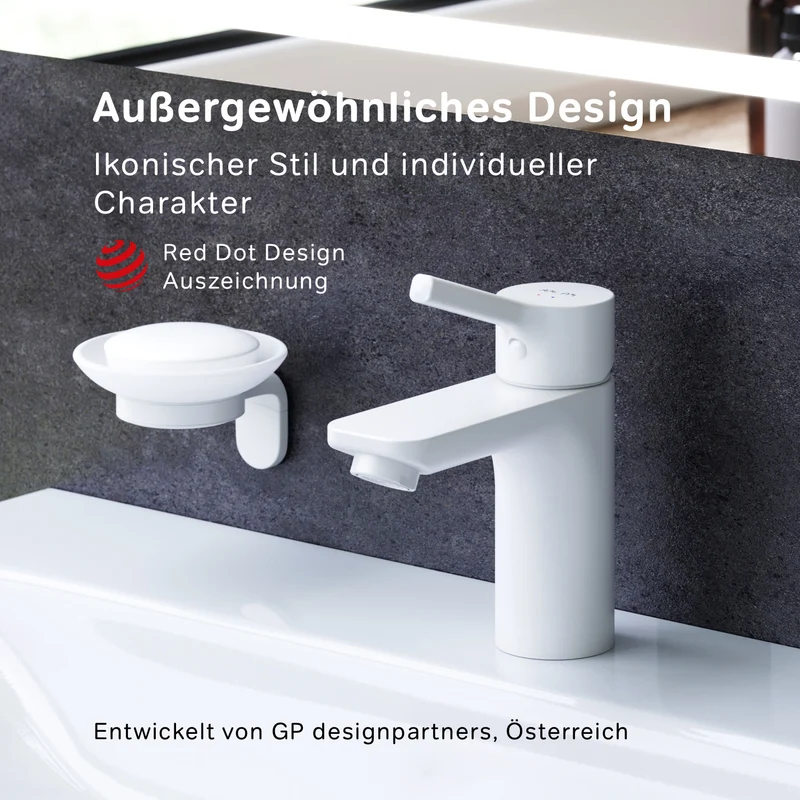 Waschtischarmatur X-Joy S mit Klick-Ablaufgarnitur, Weiß – FXB82133