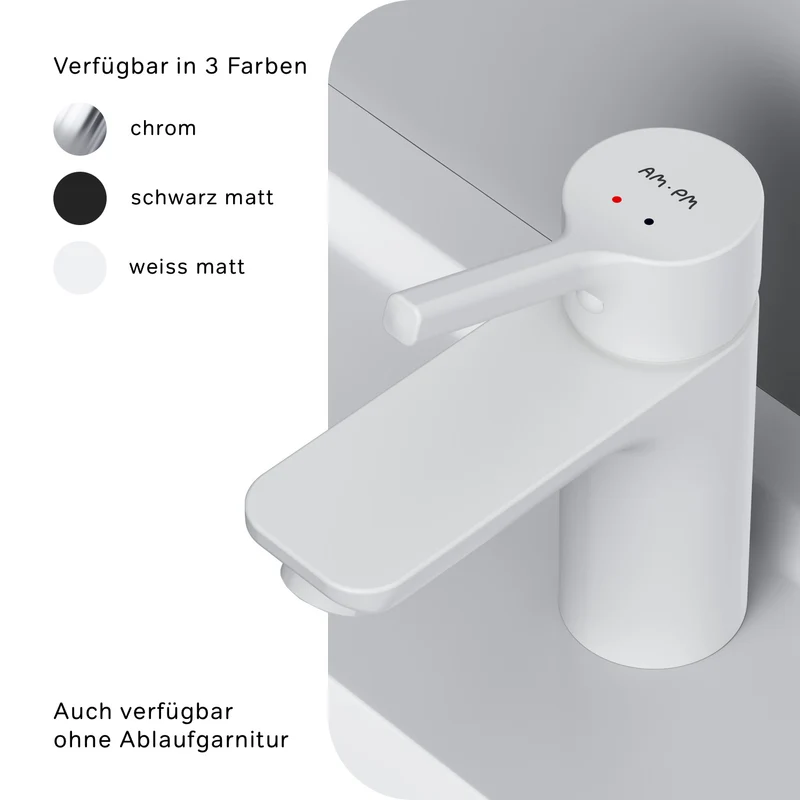Waschtischarmatur X-Joy S mit Klick-Ablaufgarnitur, Weiß – FXB82133