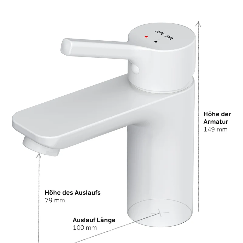 Waschtischarmatur X-Joy S mit Klick-Ablaufgarnitur, Weiß – FXB82133