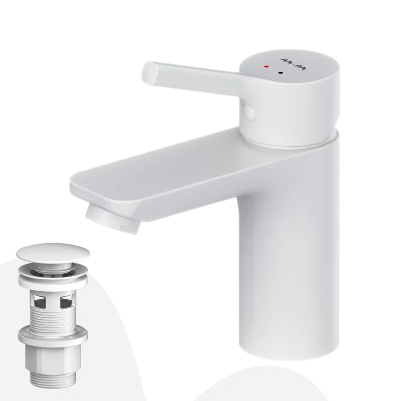 Waschtischarmatur X-Joy S mit Klick-Ablaufgarnitur, Weiß – FXB82133