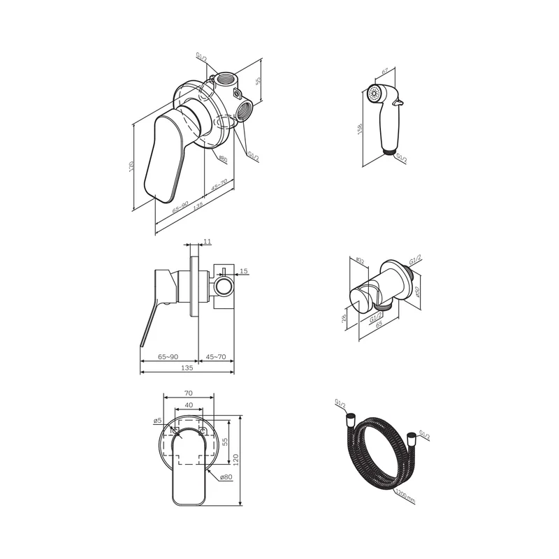Hygieneset X-Joy mit Bidet-Handbrause – F40HXA00