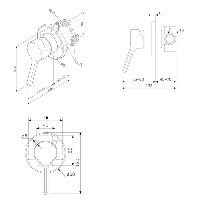 Unterputz-Duscharmatur X-Joy S – FXB65000