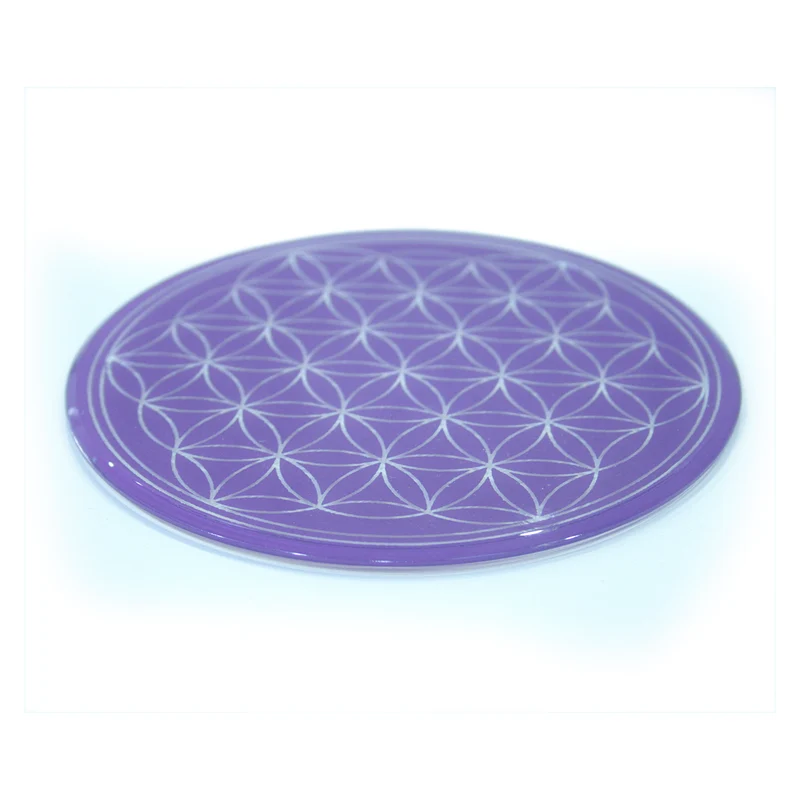 Lebensblume Glasuntersetzer 12,5 cm violett