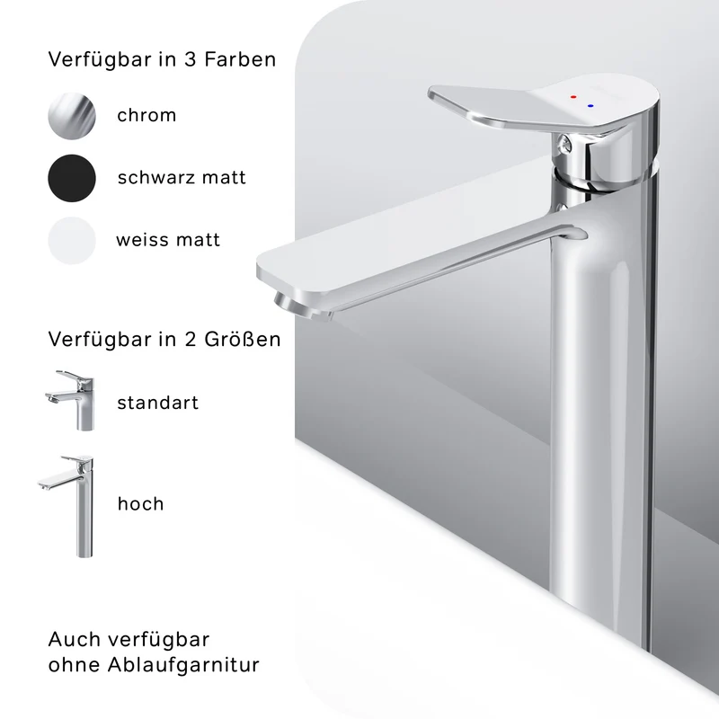 Hohe Waschtischarmatur X-Joy mit Klick-Ablaufgarnitur – FXA92200