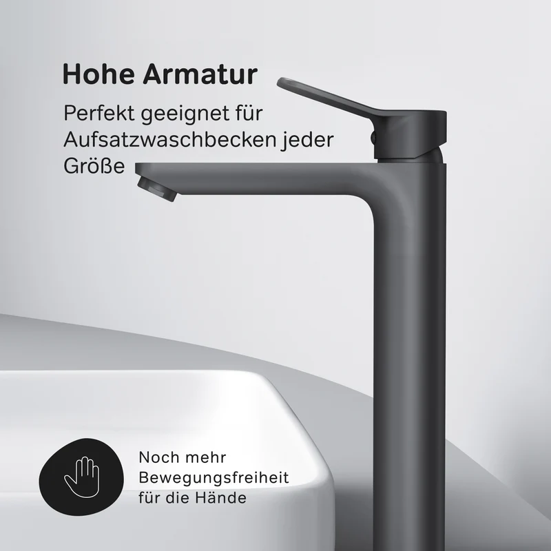 Hohe Waschtischarmatur X-Joy, Schwarz – FXA92022