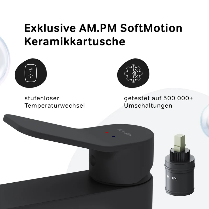 Waschtischarmatur X-Joy mit Klick-Ablaufgarnitur, Schwarz – FXA82122