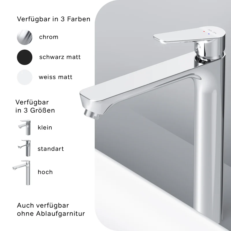Hohe Waschtischarmatur Hit mit Klick-Ablaufgarnitur – FTA92200