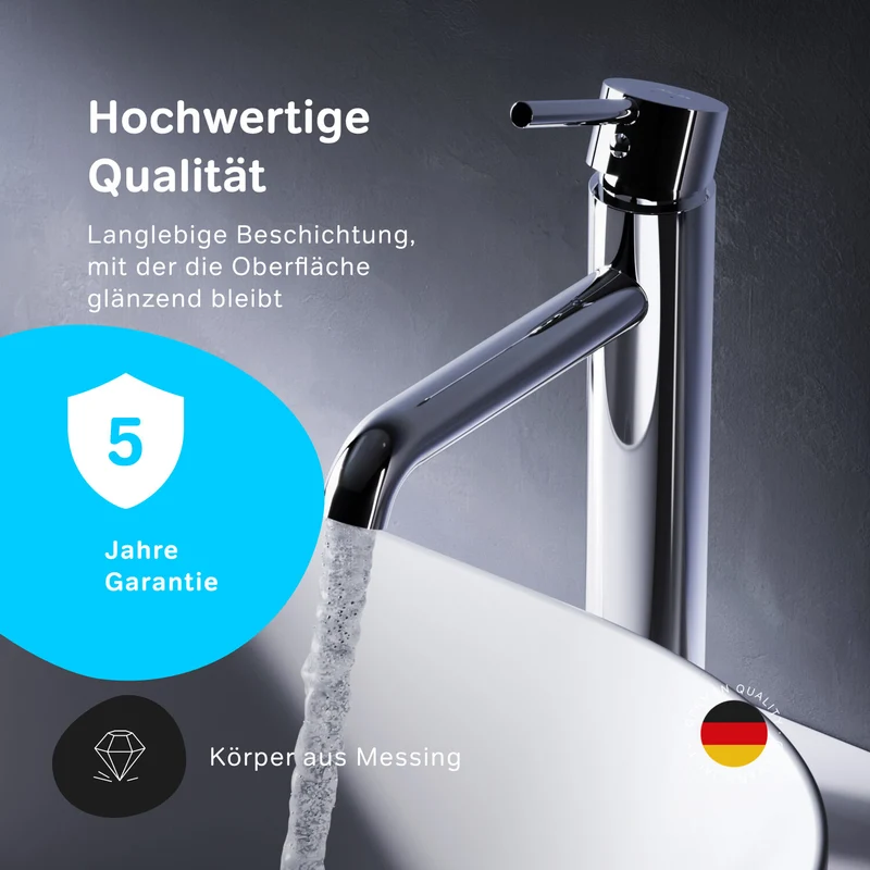 Hohe Waschtischarmatur Spike mit Klick-Ablaufgarnitur – FPA92200