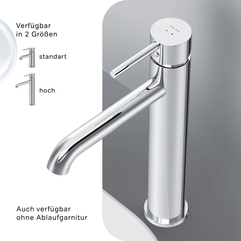 Hohe Waschtischarmatur Spike mit Klick-Ablaufgarnitur – FPA92200