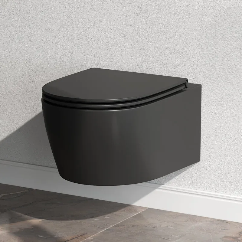 Wand-WC X-Joy S FlashClean spülrandlos mit WC-Sitz, Schwarz – CXB1700MBSC