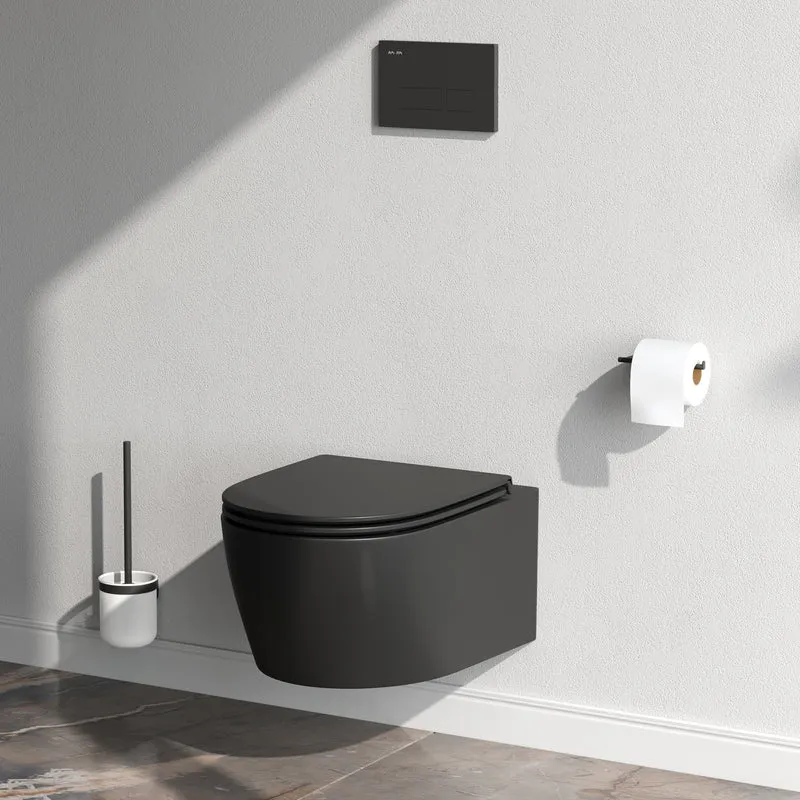 Wand-WC X-Joy S FlashClean spülrandlos mit WC-Sitz, Schwarz – CXB1700MBSC