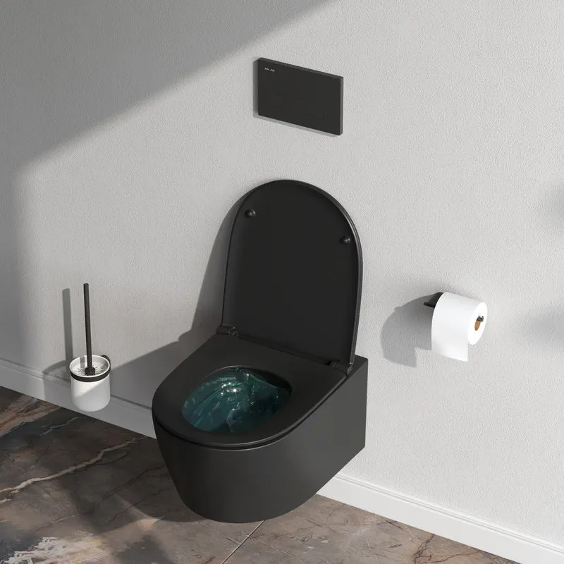 Wand-WC X-Joy S FlashClean spülrandlos mit WC-Sitz, Schwarz – CXB1700MBSC