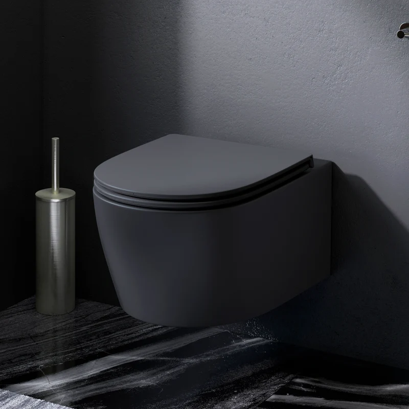 Wand-WC X-Joy S FlashClean spülrandlos mit WC-Sitz, Schwarz – CXB1700MBSC