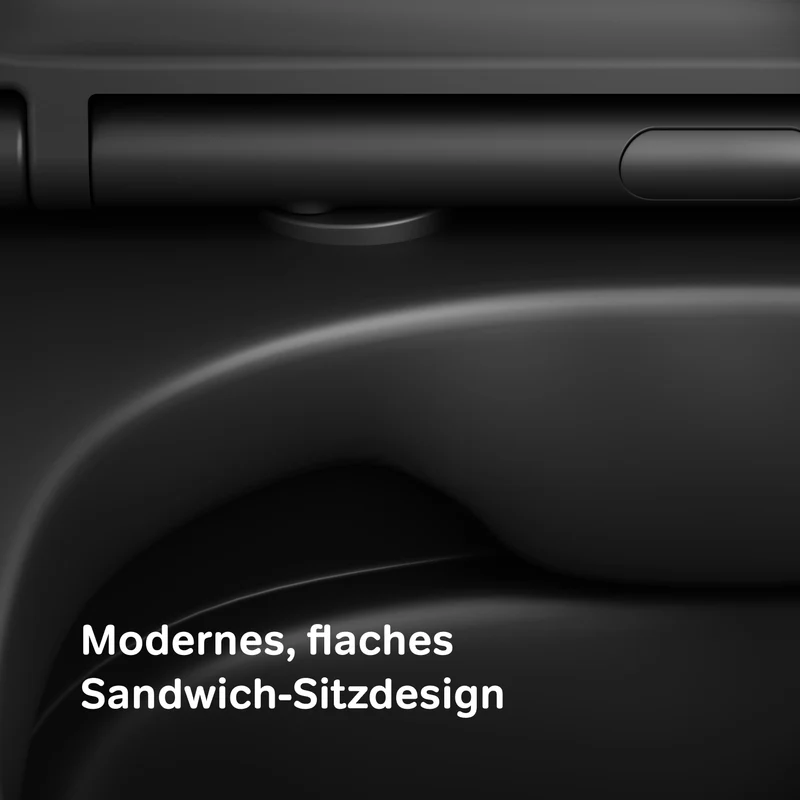 Wand-WC X-Joy S FlashClean spülrandlos mit WC-Sitz, Schwarz – CXB1700MBSC