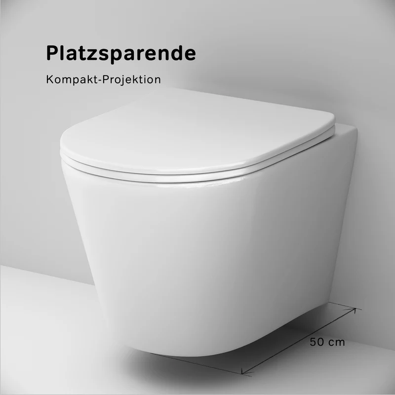 Wand-WC Spike AquaSpin spülrandlos mit WC-Sitz – CPA1900SC