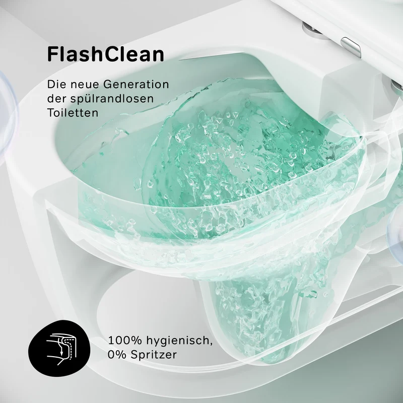 Wand-WC Func FlashClean spülrandlos mit WC-Sitz – CFA1700SC