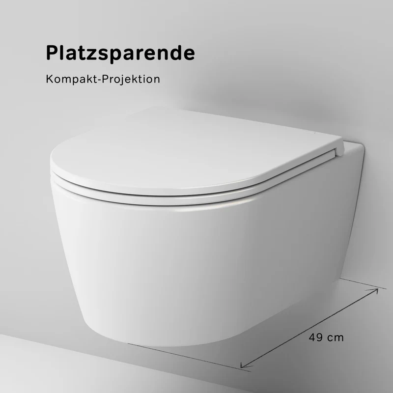 Wand-WC Func FlashClean spülrandlos mit WC-Sitz – CFA1700SC