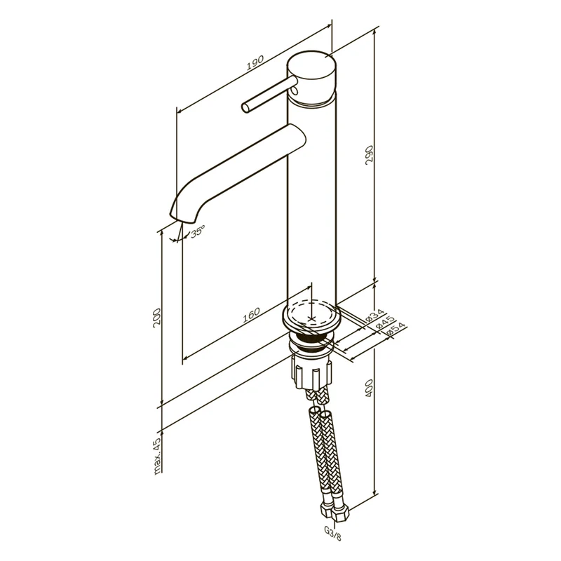 Hohe Waschtischarmatur Spike – FPA92000