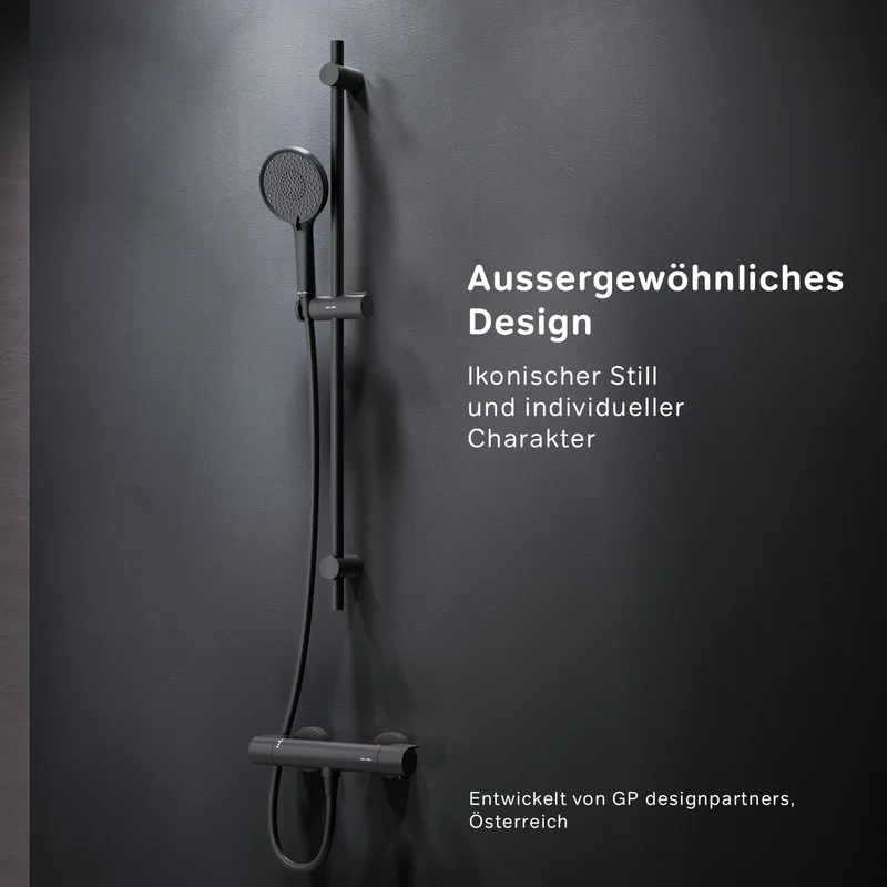 Armaturen-Set X-Joy mit Duschthermostat und Duschset, Schwarz – F428XA46
