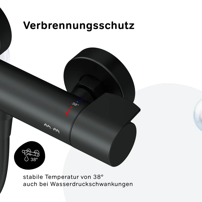 Armaturen-Set X-Joy mit Duschthermostat und Duschset, Schwarz – F428XA46