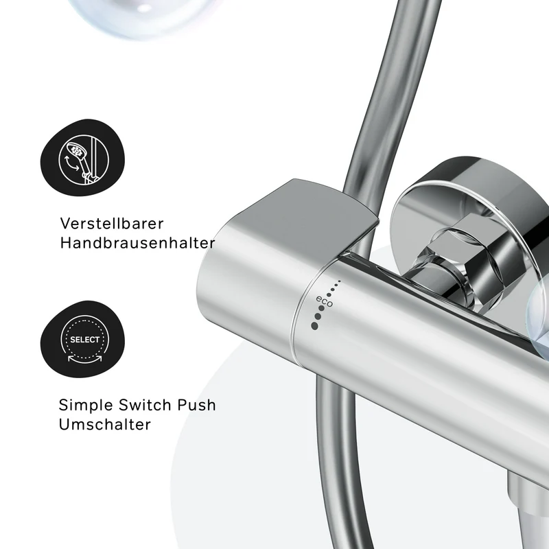 Armaturen-Set X-Joy mit Duschthermostat und Duschset – F408XA46