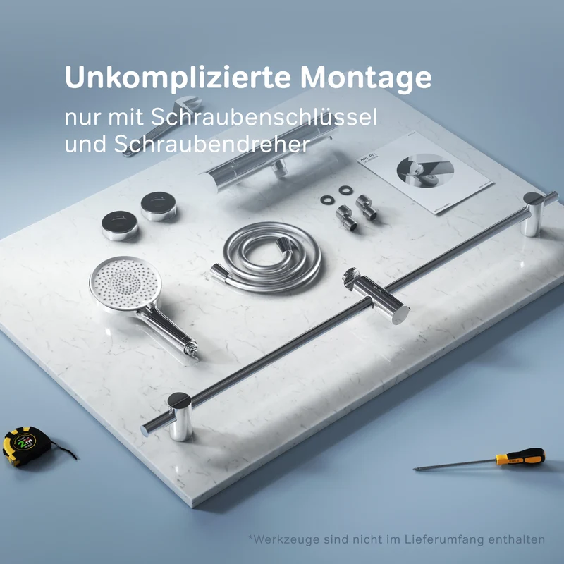 Armaturen-Set X-Joy mit Duschthermostat und Duschset – F408XA46