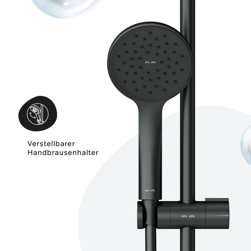 Armaturen-Set Hit mit Duschthermostat und Duschset, Schwarz – F428TA46
