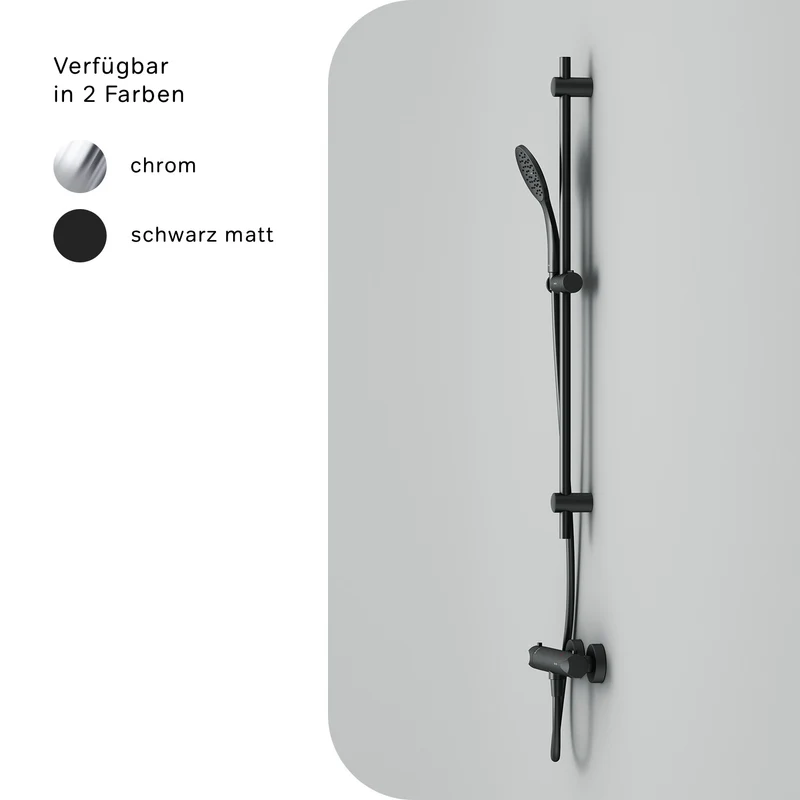 Armaturen-Set Hit mit Duschthermostat und Duschset, Schwarz – F428TA46