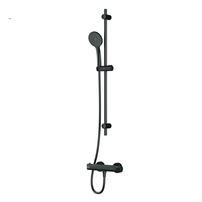 Armaturen-Set Hit mit Duschthermostat und Duschset, Schwarz – F428TA46