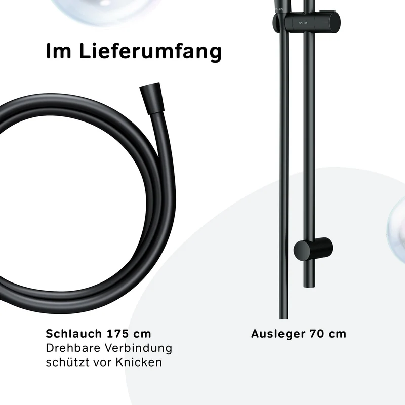 DuschSet X-Joy Brausegarnitur Stangenbrause-Set, Schwarz – F01XA022