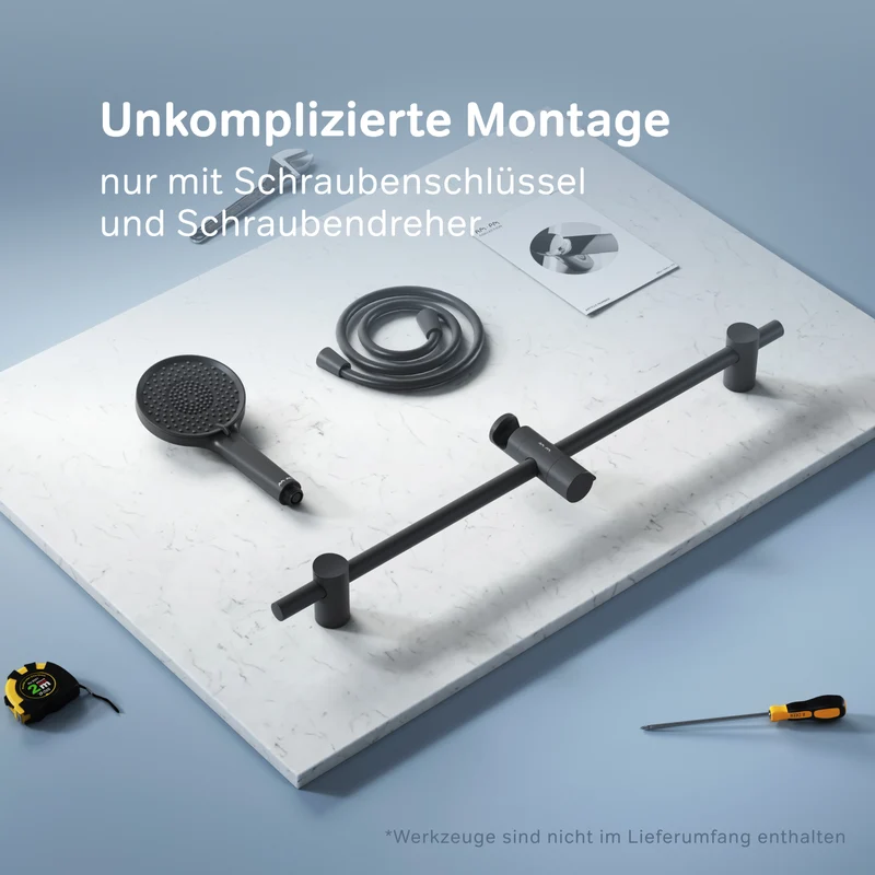 DuschSet X-Joy Brausegarnitur Stangenbrause-Set, Schwarz – F01XA022