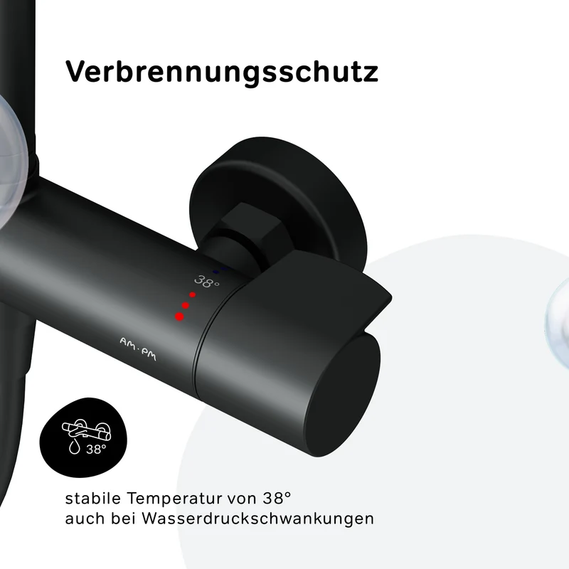 Duschsystem X-Joy mit Thermostat und Regendusche, Schwarz – F07XA422