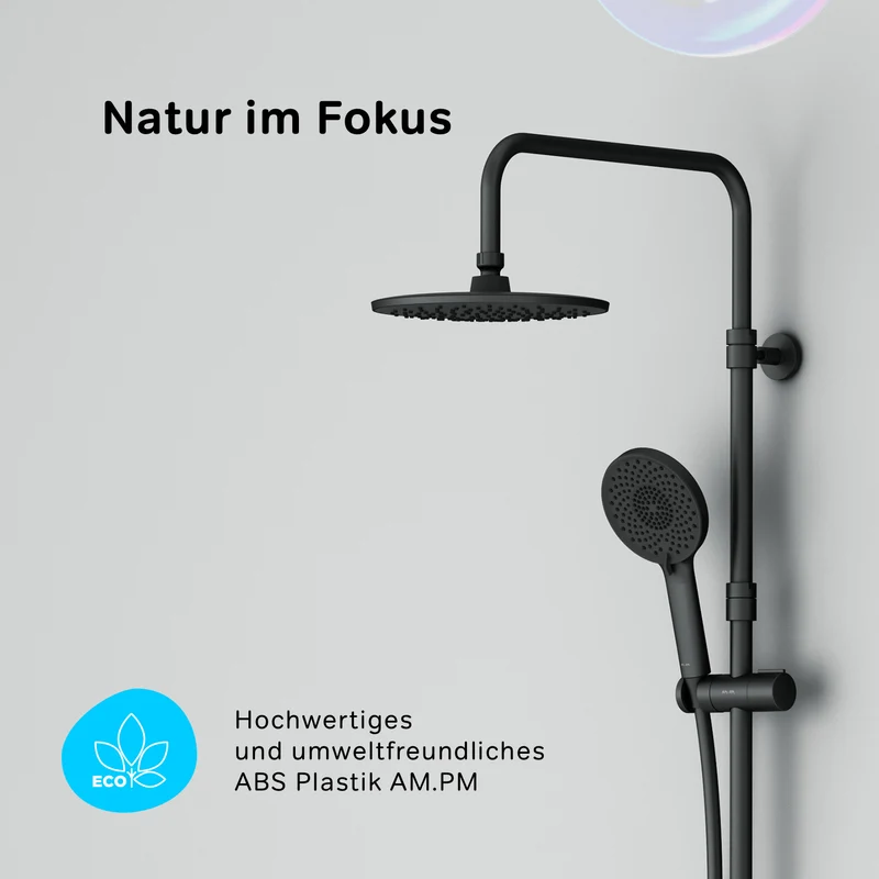 Duschsystem X-Joy mit Thermostat und Regendusche, Schwarz – F07XA422
